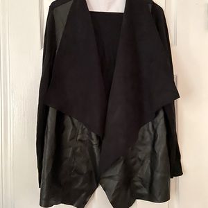 COPY - Sweater jacket. Michael Kors early piece. SZ XL. Knit, leather and suede.